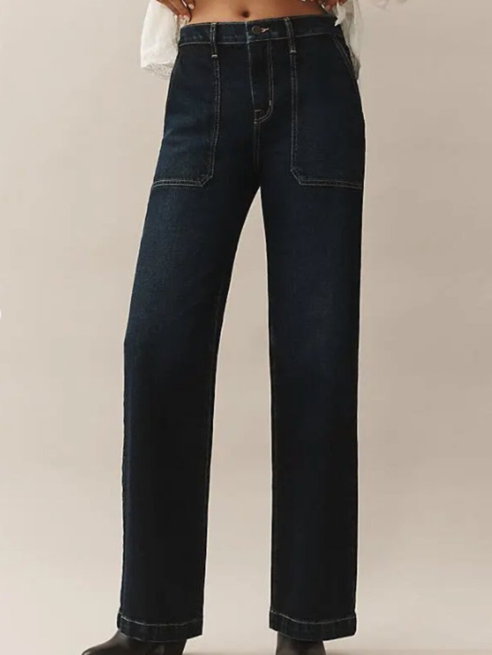NWT Modern American Farrah Long Utility Full Jeans | Blue | Size 27